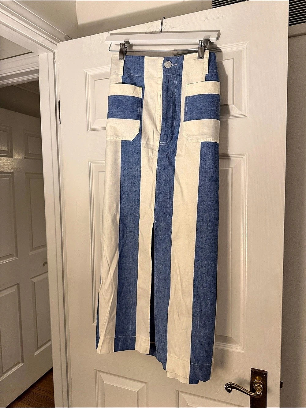 Anthropologie Blue & White Striped Skirt